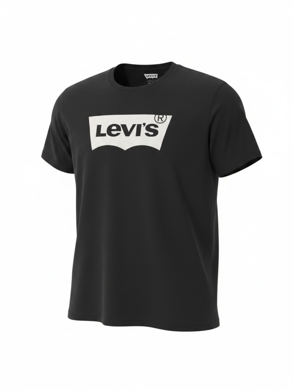 Levi's Black T-Shirt with White Logo Crewneck